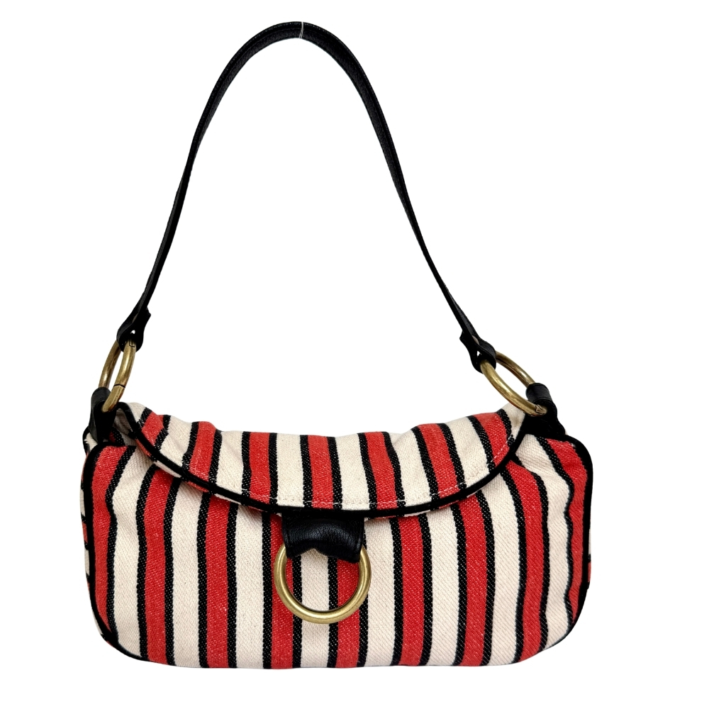 Bolso Lino Rayas Naranja